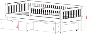 EDI 90x190 graphite children's bed Lano Furniture