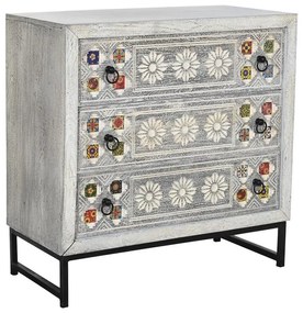 Συρταριέρα DKD Home Decor Κεραμικά Γκρι Λευκό Ξύλο από Μάνγκο (80 x 38 x 80 cm)