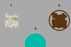 Σετ των 2 Intra απο ξύλο plywood 3mm-4mm πάχος – Η τεκίλα είναι Vegan, Funny Quote Δίασταση 20x20 cm INTRAFABR-13061852