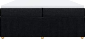 vidaXL Κρεβάτι Boxspring με Στρώμα Μαύρο 200x200 εκ. Υφασμάτινο