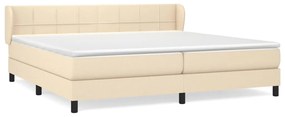 vidaXL Κρεβάτι Boxspring με Στρώμα Κρεμ 200x200 εκ. Υφασμάτινο