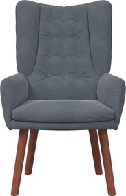 vidaXL Πολυθρόνα Σκούρο Γκρι 63 x 67 x 94 εκ. Βελούδο