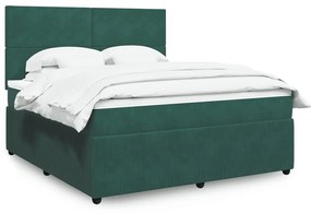 ΚΡΕΒΑΤΙ BOXSPRING ΜΕ ΣΤΡΩΜΑ ΣΚΟΥΡΟ ΠΡΑΣΙΝΟ 180X200ΕΚ. ΒΕΛΟΥΔΙΝΟ 3294703