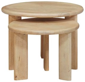 vidaXL Τραπεζάκια Καφέ Στερεών 2 pcs Μαύρο Στερεό ξύλο μάνγκο