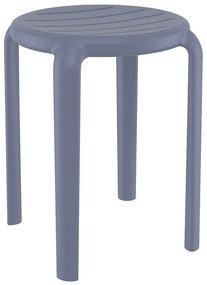 Σκαμπό Tom Dark Grey PP 34x34x45cm