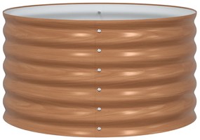 vidaXL Αναστηλωμένο Κρεβάτι Καφέ με Ξύλινη Υφή 80x80x44 εκ. Χάλυβας