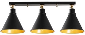 Φωτιστικό Οροφής - Πλαφονιέρα Berceste 525NOR1308 Φ72x26cm 3xE27 40W Black-Gold Opviq