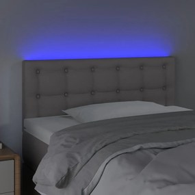 Κεφαλάρι Κρεβατιού LED Γκρι 100x5x78/88 εκ. από Συνθετικό Δέρμα 3121700