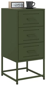 vidaXL Κομοδίνο Πράσινο Λαδί 36x39x78 εκ. από Χάλυβα