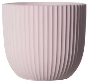 Supergreens Γλάστρα Πήλινη Στρογγυλή "Stripe" Ροζ L 41x41x37 εκ.