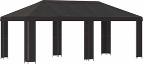 vidaXL Κήπος Γκαζebo 6 x 3 m Ανθρακί Πολυεστέρας και Χάλυβας 190 gsm