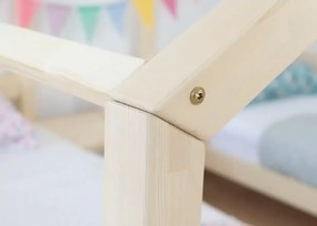 Κρεβάτι Σπιτάκι για 2 παιδιά Montessori Twin από μασίφ ξύλο Natural  90×200cm