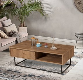 Τραπεζάκι Σαλονιού Καρυδί / Μαύρο CRAVEMO 120x60x43