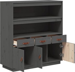 vidaXL Ντουλάπι Γκρι 100 x 40 x 108,5 εκ. από Μασίφ Ξύλο Πεύκου