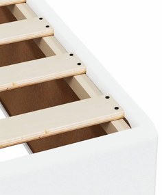 Κρεβάτι Boxspring με Στρώμα Λευκό 100x200εκ.από Συνθετικό Δέρμα - Λευκό