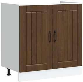 vidaXL Ντουλάπι βάσης νεροχύτη "Lucca" Καφέ δρυς ξύλινο