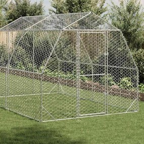 vidaXL Chicken Run 2,5x4x2,25 m Γαλβανισμένος χάλυβας