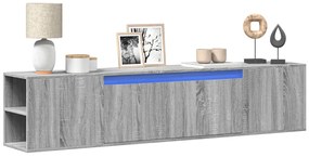 vidaXL Έπιπλο Τοίχου Τηλεόρασης με LED Γκρι Sonoma 180x31x39,5 εκ.