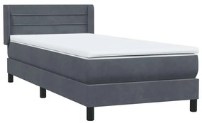 vidaXL Box Spring Κρεβάτι με στρώμα Σκούρο γκρι 80x210 εκ. Βελούδινο