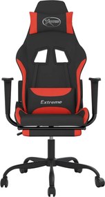 vidaXL Καρέκλα Gaming Μαύρη/κόκκινο Ύφασμα με Υποπόδιο