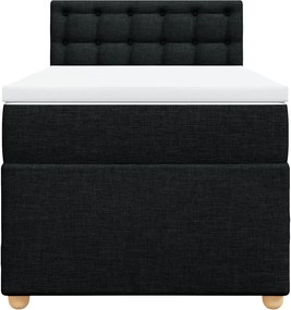 vidaXL Κρεβάτι Boxspring με Στρώμα Μαύρο 100 x 200 εκ. Υφασμάτινο