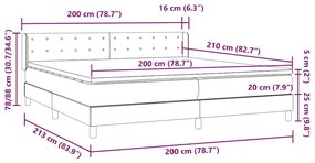 Κρεβάτι Boxspring με Στρώμα Ροζ 200x210 εκ. Βελούδινο - Ροζ