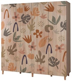 Ντουλάπα Παιδική Τετράφυλλη Loni 869VEL8687 180x52x192cm Multi Four Door