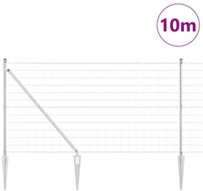 vidaXL Euro Fence με 7 αγκύλες 1x10 μ Γαλβανισμένο Ατσάλι