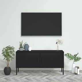 Έπιπλο Τηλεόρασης Μαύρο 105x35x50 εκ. από Ατσάλι - Μαύρο