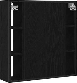 vidaXL Ντουλάπι Καθρέφτη Μπάνιου Μαύρο Δρυς 60x16x60 εκ. από Τεχνητό Ξύλο
