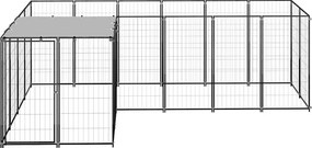 vidaXL Σπιτάκι Σκύλου Μαύρο 4,84 μ² Ατσάλινο