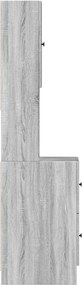 vidaXL Ντουλάπι Κουζίνας Γκρι sonoma 35x50x180 εκ. Επεξεργ. Ξύλο