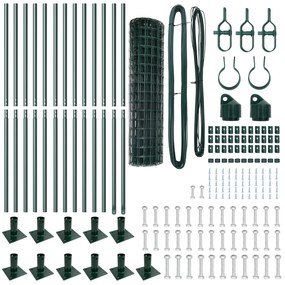 vidaXL Euro Fence με 13 Φλαγγμένα Posts 1x25 μ Γαλβανισμένος Χάλυβας