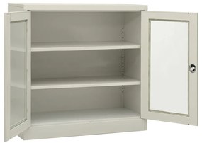 vidaXL Ντουλάπα Γραφείου 90 x 40 x 90 εκ. Ανοιχτό Γκρι Ατσάλινη