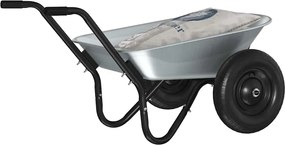 vidaXL Τροχόσπιτο Ασημί και Μαύρο 124 x 73 x 65 εκ Ατσάλι