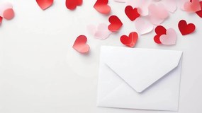 Intra Συλλεκτικό Ξύλινο Παζλ Plywood  4mm - Φάκελος του Αγίου Βαλεντίνου με καρδιές σε λευκό τραπέζι Σε Ξύλινο Κουτί - Διαστάσεις: 10x10 cm – 25 κομμάτια