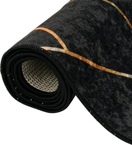 vidaXL Χαλί Πλενόμενο Μαύρο και Χρυσό 120x180 εκ.