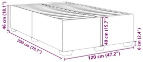 Σκελετός Κρεβατιού Χωρίς Στρώμα Σκ. Γκρι 120x200 εκ. Βελούδινο - Γκρι