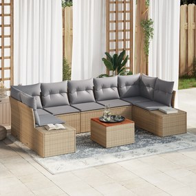 vidaXL Σετ Καναπέ Κήπου 8 pcs Beige, ανοιχτό γκρι 55 x 55 x 37 εκ