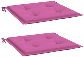 vidaXL Μαξιλάρια Καρέκλας Κήπου 2 τεμ. Ροζ 50x50x4 εκ. Υφασμάτινα