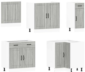 vidaXL Σετ Ντουλάπια Κουζίνας 11 τεμ. Lucca Γκρι Sonoma Επεξ. Ξύλο