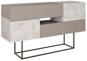 Μπουφές Roberta pakoworld μόκα-λευκό μαρμάρου 145x40x82εκ