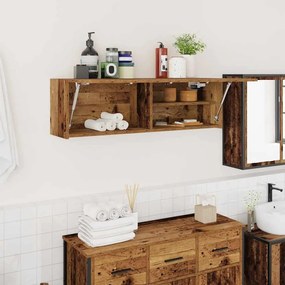 vidaXL Ντουλάπι τοίχου μπάνιου Παλιό ξύλο 100x25x30 cm