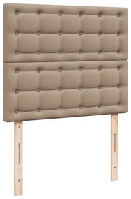 vidaXL Κρεβάτι Boxspring με Στρώμα Καπουτσίνο 120x200εκ.από Συνθ.Δέρμα