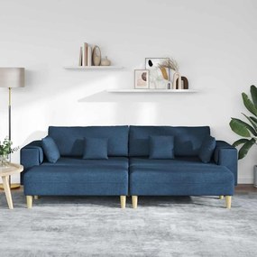 vidaXL Υφασμάτινος καναπές με μαξιλάρι 3 pcs Μπλε 208 εκ. ύφασμα