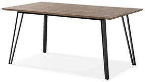 Τραπέζι Charleston 129, Μαύρο, Καφέ, 76x90x160cm, Ινοσανίδες μέσης πυκνότητας, Μέταλλο | Epipla1.gr
