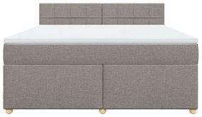 Κρεβάτι Boxspring με Στρώμα Taupe 180x200 εκ. Υφασμάτινο - Μπεζ-Γκρι