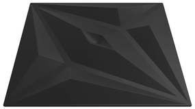 vidaXL Πάνελ Τοίχου 24 τεμ. Μαύρα Σχέδιο Αστέρι 50x50 εκ. 6 μ² XPS