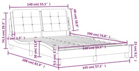 ΠΛΑΙΣΙΟ ΚΡΕΒΑΤΙΟΥ ΜΕ ΚΕΦΑΛΑΡΙ ΓΚΡΙ 140X190ΕΚ. ΣΥΝΘΕΤΙΚΟ ΔΕΡΜΑ 3208180