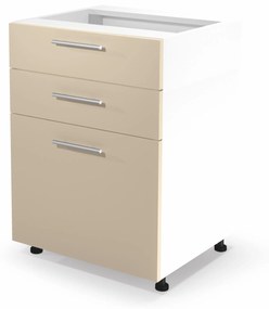 VENTO DS3-60/82 lower cabinet with drawers, color: white/beige DIOMMI V-UA-VENTO-D3S_H-60/82-BEŻOWY DIOMMI-60-22797